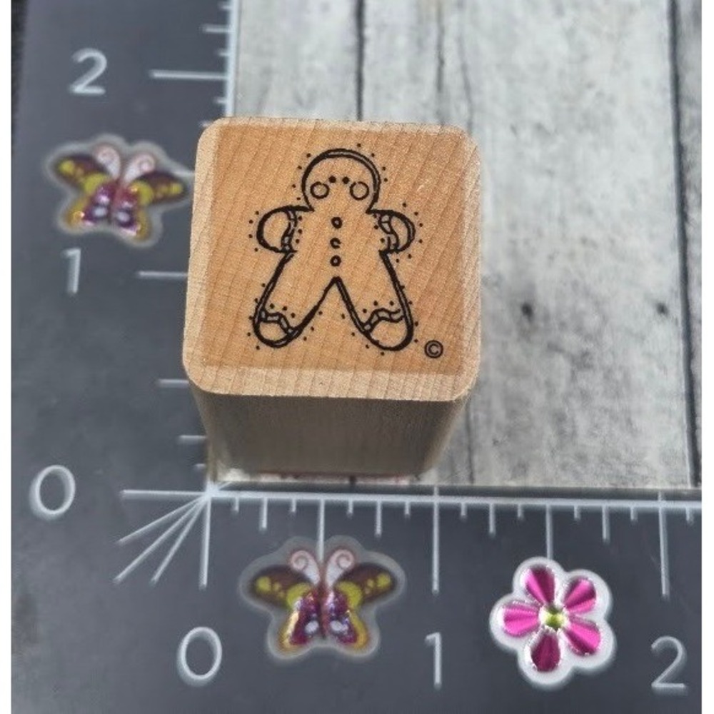 JRL Design Gingerbread Man Cookie Christmas Rubber Stamp Wood #S25